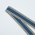 Ткани все ткани - Тесьма двухлицевая полоса Раяс синий, св.беж 48мм (25м)