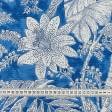 Ткани все ткани - Декоративная ткань лонета Парк листья фон синий