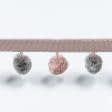 Ткани для декора - Тесьма репсовая с помпонами Ирма цвет розовый, серый 20 мм