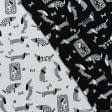 Ткани для декора - Жаккард Таксы черный, фон серый