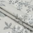 Ткани для декора - Декоративная ткань панама Рокси цветы серый