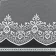 Ткани свадебная ткань - Тюль вышивка Августа белый блеск с фестоном