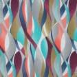 Ткани для римских штор - Декоративная ткань лонета Олас волна коралл,фиолет,серый,синий
