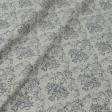 Ткани для скрапбукинга - Декоративная ткань лонета Танит вензель т.серый
