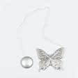 Ткани фурнитура для декора - Магнитный подхват Бабочка на тесьме серебро блестящее