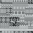 Ткани для римских штор - Новогодняя ткань Скотланд олени серый