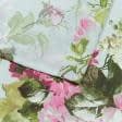 Ткани шторы - Штора лонета Флорал  цветы  лазурь 150/270 см (161177)
