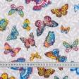 Ткани хлопок - Ткань полотенечная вафельная набивная бабочки