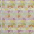 Тканини портьєрні тканини - Жакард Тамесіс кружечки рожевий, салатовий
