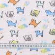 Ткани для сорочек и пижам - Фланель детская белоземельная коты