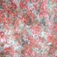 Ткани для мебели - Велюр Хармони принт пейсли ярко-розовый