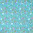 Тканини портьєрні тканини - Декоративна тканина Квіти фон блакитний