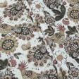 Ткани этно ткани - Декоративная ткань Нубук принт Жар-птица т.фрез, беж, т.серый