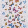 Ткани хлопок - Ткань полотенечная вафельная набивная бабочки