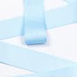 Ткани фурнитура для декора - Репсовая лента Грогрен  голубая 31 мм