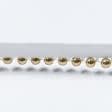 Ткани фурнитура для декора - Репсова лента с бусинами цвет крем, золото 25 мм