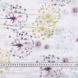 Ткани портьерные ткани - Декоративная ткань лонета Одуванчик лавандовые фон серо-белый