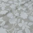 Ткани для скрапбукинга - Декоративная ткань Онасиз цветы крупные молочный фон бежевый