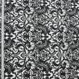 Ткани для рюкзаков - Декоративная ткань лонета Арабеско белый фон черный