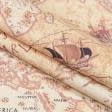 Ткани для римских штор - Декоративная ткань Карта мира бежевая