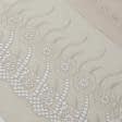 Тканини етно тканини - Батист купон з вишивкою рішельє світло-бежевий