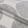 Ткани для римских штор - Декоративная ткань Круги черный, фон натуральный
