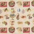 Тканини для римських штор - Новорічна тканина лонета Листівки бежевий