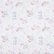 Ткани для римских штор - Декоративная ткань лонета Единороги фон бело-розовый