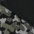 Тканини для верхнього одягу - Трикотаж фукро камуфляж хакі, сірий, чорний