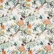 Ткани для римских штор - Декоративная ткань Самарканда колибри цветы оранжевые