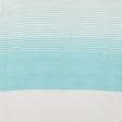Ткани для одежды - Лен купон 97см бело-бирюзовый