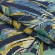 Ткани для декора - Декоративная ткань Албус  монстера синий