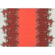 Ткани для скрапбукинга - Декоративная новогодняя ткань лонета Пуансетия купон красный