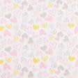 Ткани для пеленок - Ситец 67-ТКЧ детский сердечки розовые