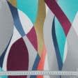 Ткани для декора - Декоративная ткань лонета Олас волна коралл,фиолет,серый,синий