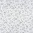 Ткани horeca - Тюль кисея-принт Сана розы серые фон белый