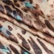 Тканини атлас/сатин - Атлас шовк стрейч леопард світло-коричневий