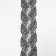 Ткани фурнитура для декора - Декоративное кружево Аланна черный 19 см