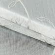 Ткани все ткани - Тюль вышивка Цветы серый, белый с фестоном