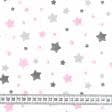Ткани для пеленок - Ситец-67 ТКЧ звезды серо-розовые