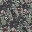 Ткани портьерные ткани - Гобелен Модный стиль, фон черный