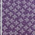 Ткани для рукоделия - Декоративная ткань Луна цветочки, горошки фон фиолетовый