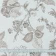 Ткани для декора - Тюль рогожка Лейса цветы серо-бежевые с утяжелителем