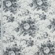 Ткани все ткани - Декоративная ткань лонета Андреа букет пион серый