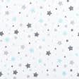 Ткани для сорочек и пижам - Ситец-67 ТКЧ звезды серо-бирюзовые
