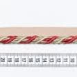 Ткани для декора - Шнур окантовочный Корди цвет красный, бежевый 10 мм