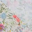 Ткани для рукоделия - Декоративная ткань лонета Французский сад мультиколор фон под натуральный