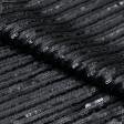 Ткани для платьев - Сетка пайетки мини матовые полоса черная