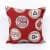 Чехол на подушку новогодний открытки в шаре, фон красный 45х45см (173575)
